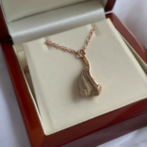 Wooden rose gold pendant