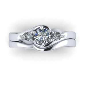 Twist trilogy engagement ring render